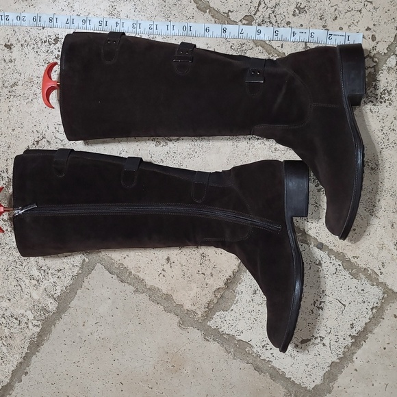 Aquatalia Unicorn Tall Riding Boots Brown Suede Size 9.5 - Picture 2 of 9